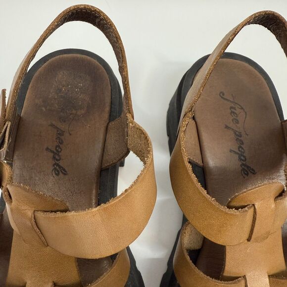 Free People Delaney Fisherman Women's Dark Sand Platform Sandals Chunky Size 6.5 - Picture 4 of 12